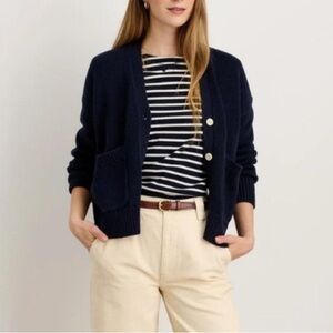 Alex Mill Emma cardigan Cardi Sweater Navy Blue Cotton